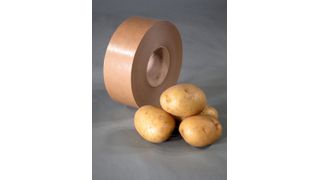 Der Leim der Nassklebestreifen wird aus Kartoffelstärke gewonnen, das Holz für die Kraftpapiere stammt aus EU-Forstwirtschaften nach dem PEFC-Standard.  (Bild: Schümann)