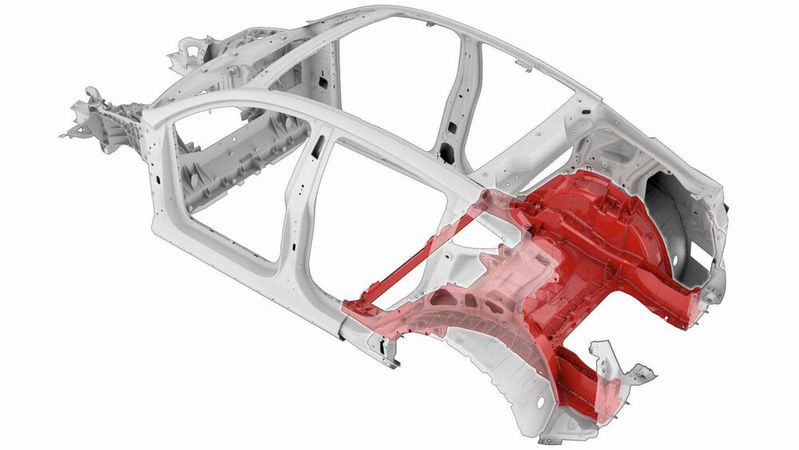 Tesla nutzt einen vereinfachten Karosserieaufbeu, wie hier im Model Y.(Bild:  Tesla)