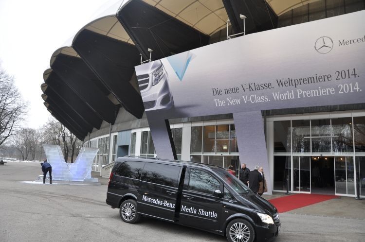 Im Olympiapark in München, nicht unweit eines Wettbewerbers, feierte Mercedes die Weltpremiere seiner V-Klasse 2014. (Foto: Richter)
