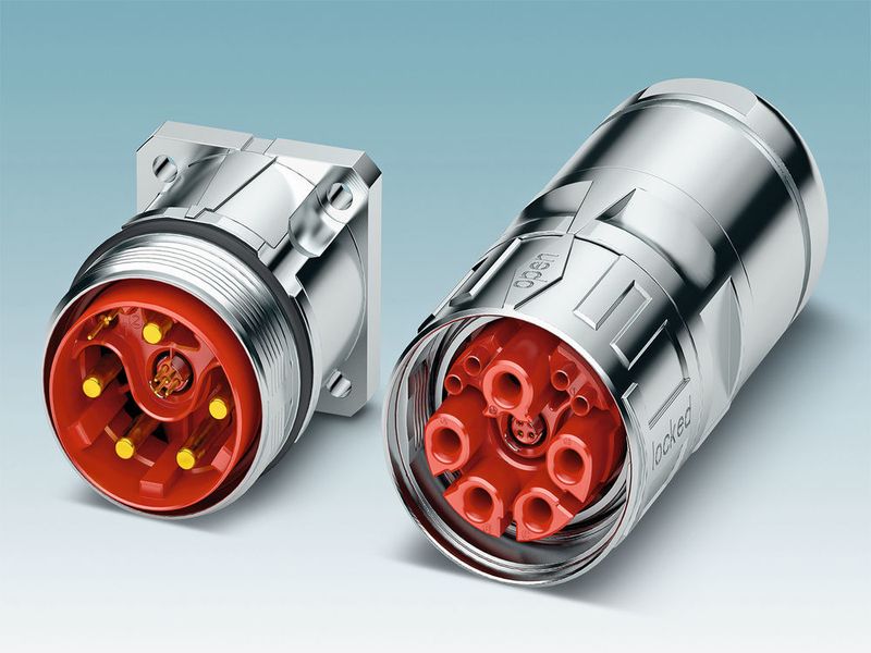 Bild 3: Runde Hybridsteckverbinder sind kompakt im Aufbau. Damit sparen sie viel Platz. (Phoenix Contact)