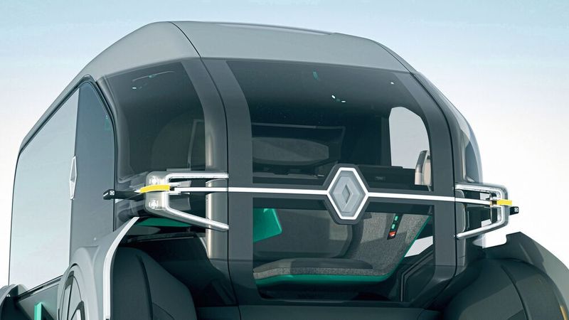 Einen Kühlergrill braucht der EZ-Pro nicht mehr, weshalb die Renault-Raute in die Frontscheibe . (Renault)