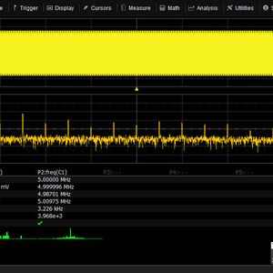 Der WaveSurfer 3000 bietet einen Funktionsgenerator mit verschiendenen Signalen. Hier im Bild das Rechteck-Signal.