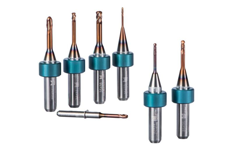 Die Dentalfräser von Müller Präzisionswerkzeuge erreichen zwischen 30 und 50 Prozent höhere Standzeiten im Vergleich zu marktüblichen Dentalfräsern. (Bild: Müller Präzisionswerkzeuge GmbH)