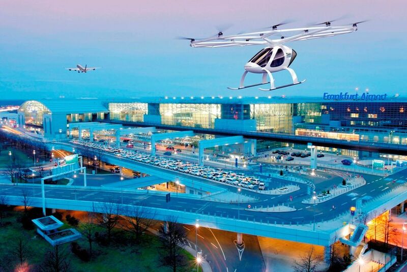 Gemeinsam mit Fraport will Volocopter Konzepte für die Bodeninfrastruktur und den Betrieb von Flugtaxis an Flughäfen entwickeln.  (Volocopter)