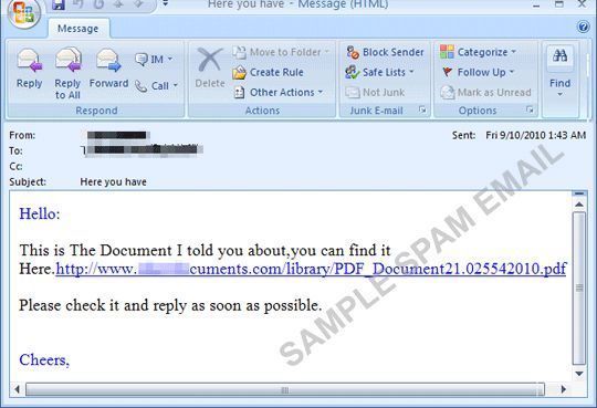 Der E-Mail-Wurm „Here you have“ verbirgt sich hinter einem Link auf ein scheinbares PDF-Dokument, … (Archiv: Vogel Business Media)