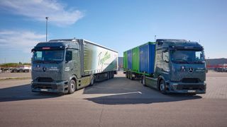 Contargo und Remondis übernehmen die ersten E-Lkws eActros 600. (Bild: Daimler Truck AG)