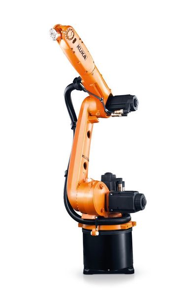 Die Serie besteht aus zwei Produktfamilien – KR Cybertech nano für die Handhabung und Montage kleiner Bauteile und KR Cybertech ARC nano als spezialisierter Prozessroboter fürs Schweissen. (KUKA)