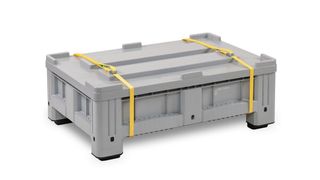 Kompaktes, UN-zugelassenes Lager- und Transportsystem für Lithiumbatterien aus Polyethylen. (©2020 Rainer Herzog;+49 172 7112117)