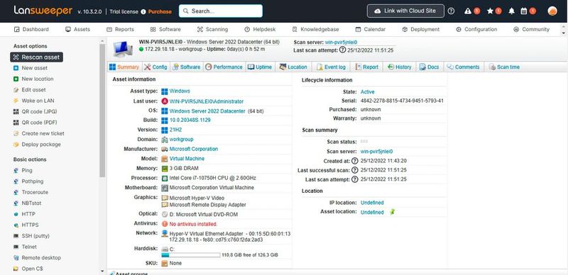 Anzeigen der Informationen zu einzelnen Geräten in Lansweeper. (Bild: Joos - Lansweeper)