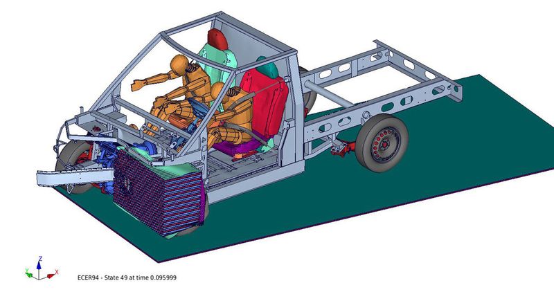 Aus den Ergebnissen entwickelten sie gemeinsam mit Streetscooter eine crashoptimierte Karosserie für das Elektrofahrzeug. (Bild: Tecosim)