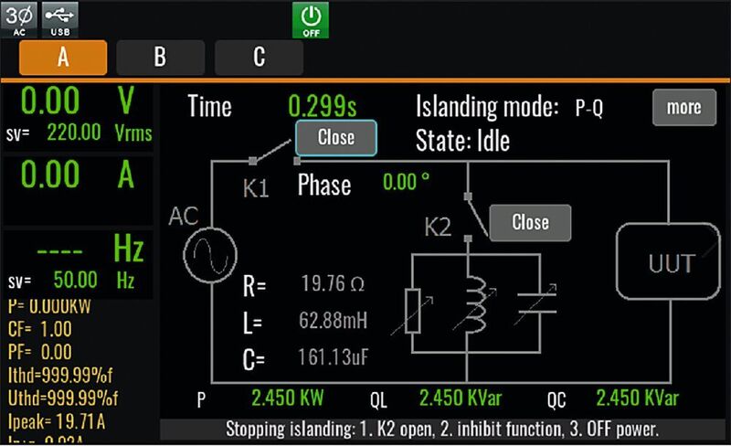 Bild 2:  Neben wichtigen Parametern für die Netzqualität benötigen rückspeisefähige Stromerzeugungsanlagen darüber hinaus eine automatische Anti-Islanding-Schutzvorrichtung. (LXinstruments)