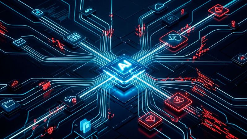 Gartner sieht wachsende Sicherheitsrisiken bei GenAI in Unternehmen. Besonders MCP und agentische KI könnten mehr Vorfälle auslösen.(Bild:  KI-generiert)