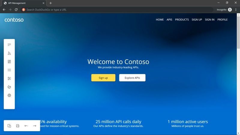 Das Azure API Developer Portal findet sich bei GitHub unter dem Namen Contoso. (GitHub)