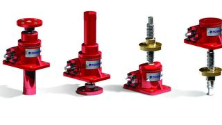 Die Metrischen Spindelhubelemente der Reihe E von Power Jacks: links zwei Hubelemente mit Kugelumlaufspindel, rechts zwei Hubelemente mit Trapezgewindespindel. Bild: Power Jacks (Archiv: Vogel Business Media)