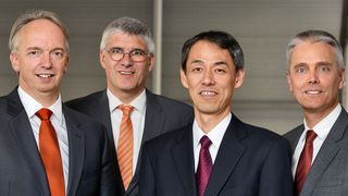 Die neue 4er-Spitze der Lewa-Gruppe (v.l.n.r): Peter Wagner, Martin Fiedler, Hisanao Amino, und Stefan Glaymeyer. (Bild: Lewa-Gruppe)