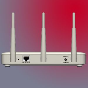 Die Rückansicht des Access Point HP V-M200; der AP ist für kleine Netze gedacht.