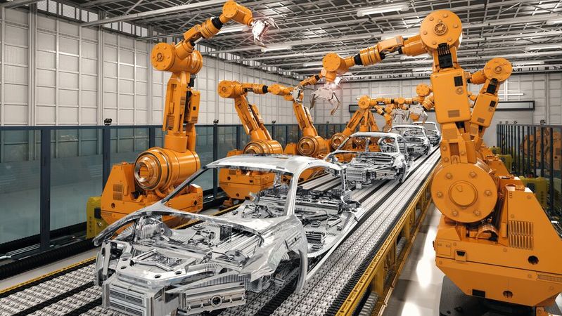 Roboter-Flaute im Autobau: Deutschlands Automatisierung verliert an Tempo. Warum Experten die nächste große Wachstumschance nun im Mittelstand sehen.(Bild: ©  phonlamaiphoto - stock.adobe.com)