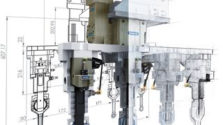 Gemeinsam stark: Der Pleuelgreifer von Schunk kombiniert ein mechatronisches Drehmodul mit pneumatischen Universalgreifern. (Archiv: Vogel Business Media)