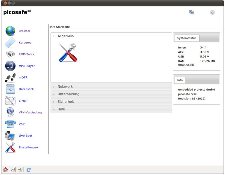 Die Benutzeroberfläche des Linux-Betriebssystems ist über einen Browser per PC, Notebook, Smartphone oder Tablet erreichbar. (Embedded Projects)