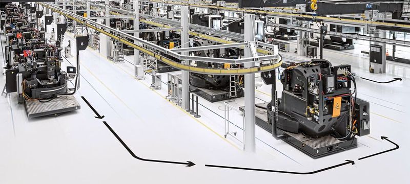 Die moderne Fließmontage steigert die Kapazitäten am Standort von bisher 600 auf nun 1000 Monoblock- Maschinen pro Jahr.  (Bild: DMG Mori)