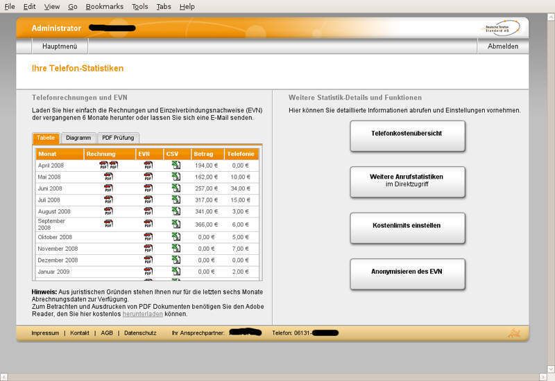 DTSt-Screenshot: Administratoren haben verschieden Möglichkeiten zur Auswertung (Archiv: Vogel Business Media)
