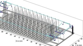 Beim Schweißen von Bipolarplatten müssen 50 µm-dicke Folien reproduzierbar dicht und präzise verschweißt werden, mit einer Positioniergenauigkeit von weniger als 1/10 Millimeter bei Plattengrößen von etwa 340 x 130 Millimeter. (Bild: Laservorm)