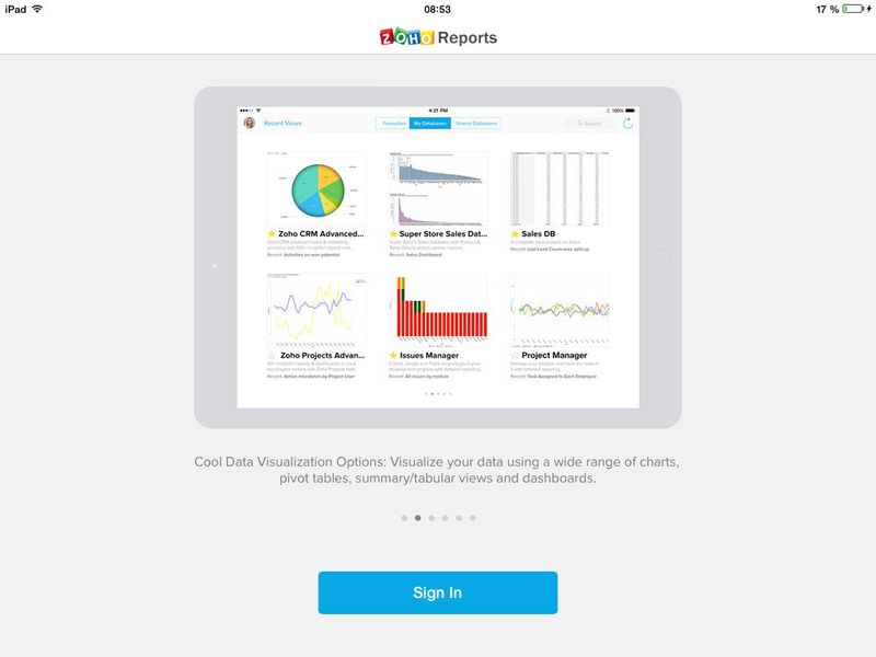 Zoho Reports – Business Intelligence on the go kann Berichte auch in der Cloud speichern und bietet einen mobilen Zugriff auf die erstellten Berichte sowie deren Nachbearbeitung. (Bild: T. Joos)