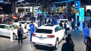 Blick auf die Ausstellung der Auto Shanghai 2019. (press-inform)