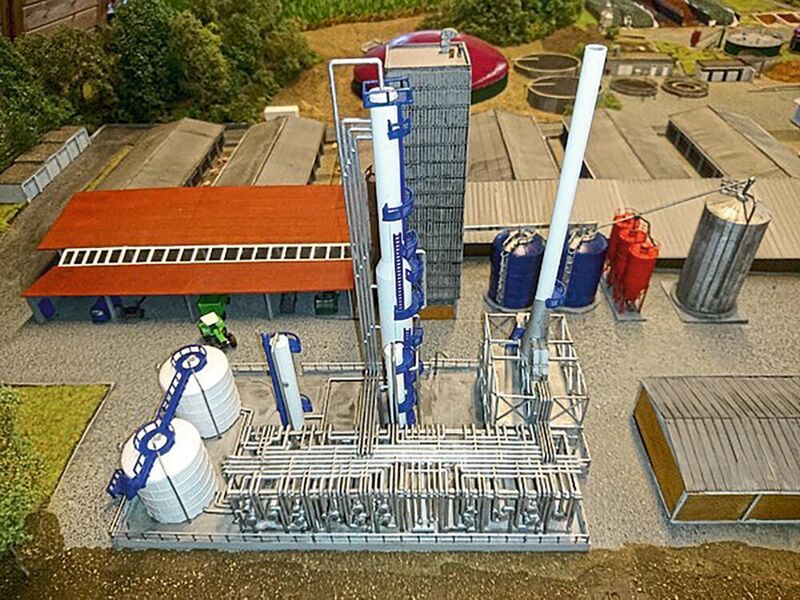 Zukunftsvision: Modell einer künftigen Bioraffinerie-Anlage am Unteren Lindenhof, der Versuchsstation der Universität Hohenheim. ( Universität Hohenheim / Dominik Wüst)