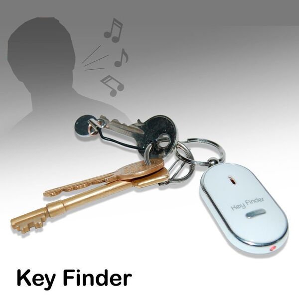 So einfach kann man seinen Schlüssel wieder finden! Der Schlüsselfinder Whistle reagiert auf Pfeifen mit einem Piepton und Blinken. Kostenpunkt: 9,95 Euro. (Monsterzeug)