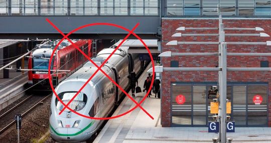 Streik im Bahn- und Güterverkehr. Nicht nur Personen stehen vor leeren Gleisen, auch wichtige Rohstoffe und Waren bleiben liegen. Das hat Folgen für die bereits darbende Industrie.(Bild:  Bahn)