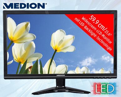 Wer das PC-System vervollständigen möchte, dem bietet Aldi Süd einen 23,6-Zoll-LED-Backlight-Monitor an. (Bild:Aldi)