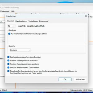Anpassen der Einstellungen von AstroGrep.(Bild:  Joos (Screenshot))