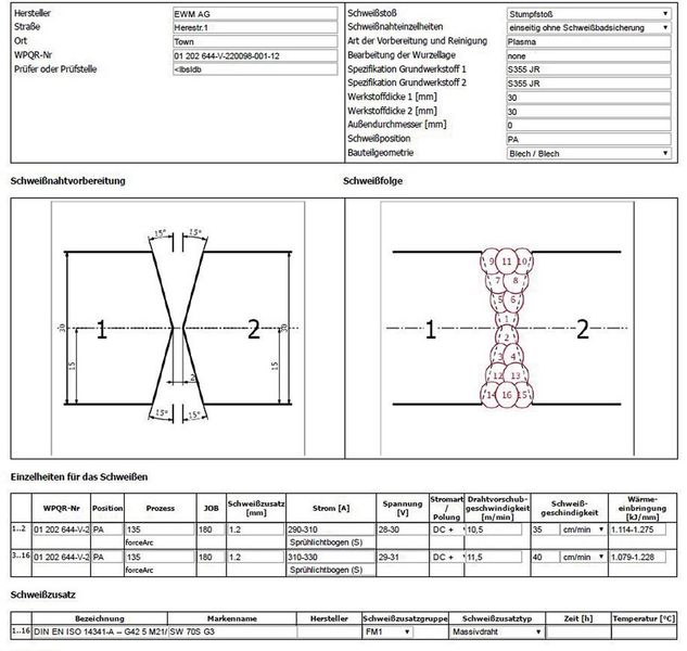 Perfekt für qualifizierte Schweißverfahren: Mit dem WPQ-X Manager von Xnet lassen sich schnell präzise Schweißanweisungen (WPS) am PC erstellen und an ein Schweißgerät übermitteln. (Bild: EWM)