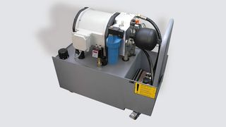 Das EPAI (Elektro Pumpen Aggregat Integriert)  vereint die Innenzahnradpumpen der Typen IPM und IPV mit einem Asynchron-Elektromotor.  Bilder: Voith Turbo (Archiv: Vogel Business Media)