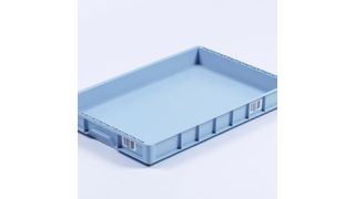 Bei diesem Tablar werden vier Barcodelabel im Inmold-Verfahren angebracht.  (Bild: Bekuplast)