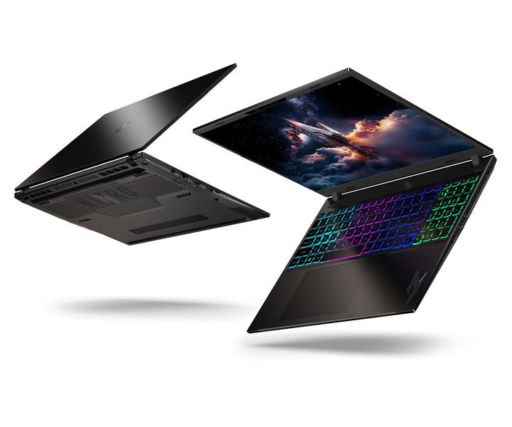 Bei der AMD-Version des 16-Zoll-Gaming-Notebooks (ANV16-A71) ist der AMD Ryzen AI 9 465 mit vier Zen-5- und sechs Zen-5c-Cores die Spitzenmotorisierung. Gekühlt werden CPU und die Geforce-RTX-GPU durch zwei Lüfter. (Bild: Acer)