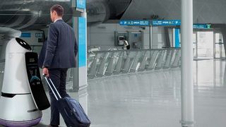 Am Flughafen IIA in Südkorea können Reisende seit kurzem die Hilfe von Robotern in Anspruch nehmen.  (LG Electronics)