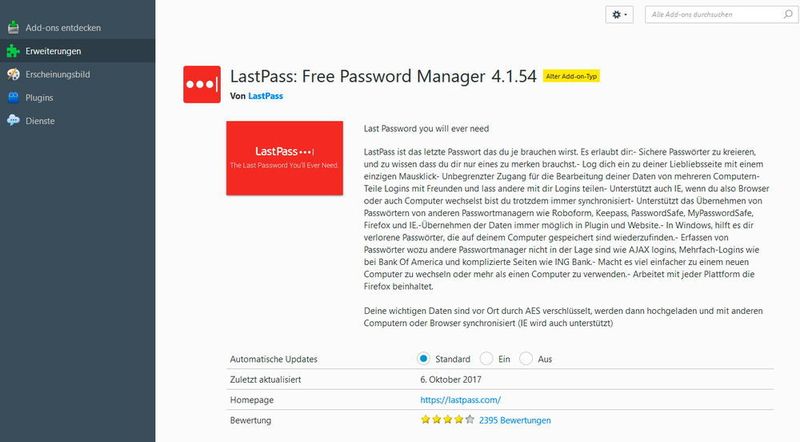 Lastpass hilft bei der Verwaltung von Kennwörtern im Browser. (Th. Joos)