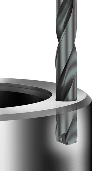 Durch sein feinkörniges Hartmetallsubstrat bietet der Corodrill Dura 462 von Sandvik Coromant eine hohe Verschleißfestigkeit und bohrt damit sehr zuverlässig. (Bild: Sandvik Coromant)