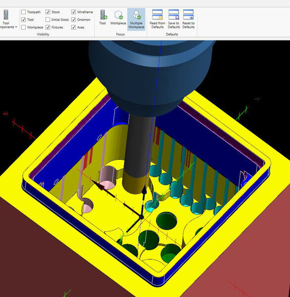Dynamic milling toolpath for deep pocket. (CNC Software)