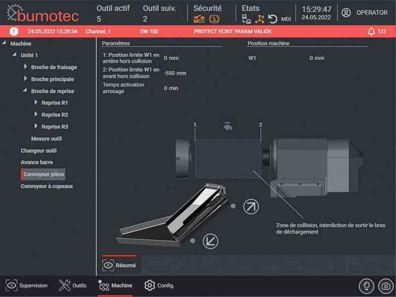 Simple d’utilisation, la nouvelle interface homme/machine simplifie le paramétrage des données en production, et facilite également la formation des opérateurs.  (Source : Starrag)