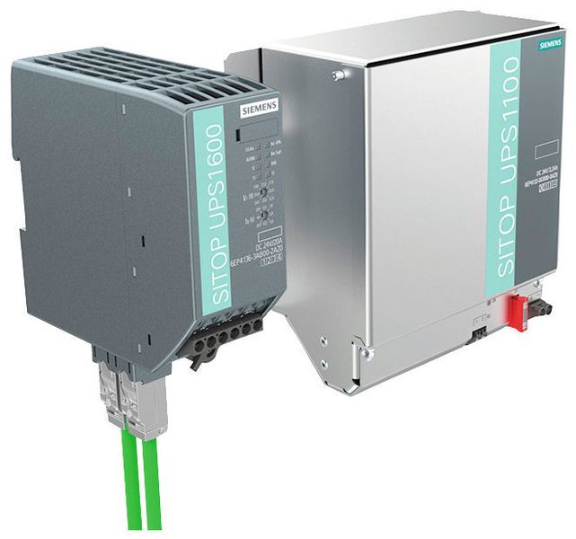 Die unterbrechungsfreie 24-V-Gleichstromversorgung Sitop UPS 1600 mit integrierten Industrial-Ethernet-/Profinet-Schnittstellen lässt sich mit Blei- oder Lithium-Akkus unterschiedlicher Pufferkapazitäten konfigurieren. (Siemens)