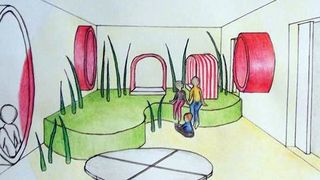 Sommer(t)raum: Entwurf der Siegerin Samira Candotti von der Fachhochschule Hannover, Fachbereich Design und Medien, für den Wettbewerb „Neugestaltung der Räume der Kinderkrippe ,Hermes Kids‘“. Bild: Deutsche Messe AG (Archiv: Vogel Business Media)