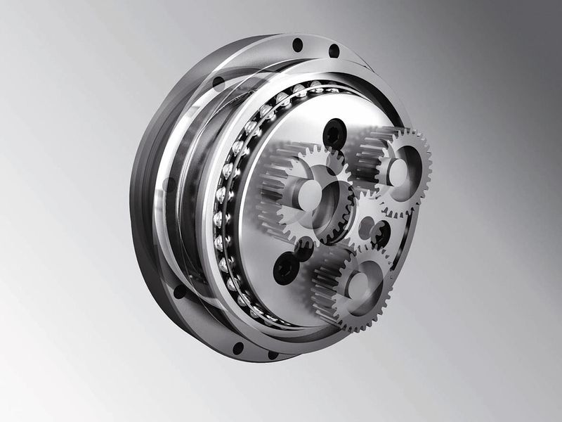 Die kompakten Zykloidgetriebe der neuen RF-P-Serie von Nabtesco realisieren auch auf engstem Bauraum hohe Geschwindigkeiten von bis zu 200 min-1 bei minimalem Spiel. (Bild: Nabtesco)