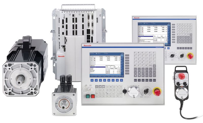 ... und das heutige Pendant: Die CNC-Lösung IndraMotion MTX micro von Bosch Rexroth. Sie besteht aus maßgeschneidertem Bedienpanel und kompaktem Mehrachsregelgerät mit leistungsfähiger CNC-Steuerung und SPS.  (Bild: Bosch Rexroth)