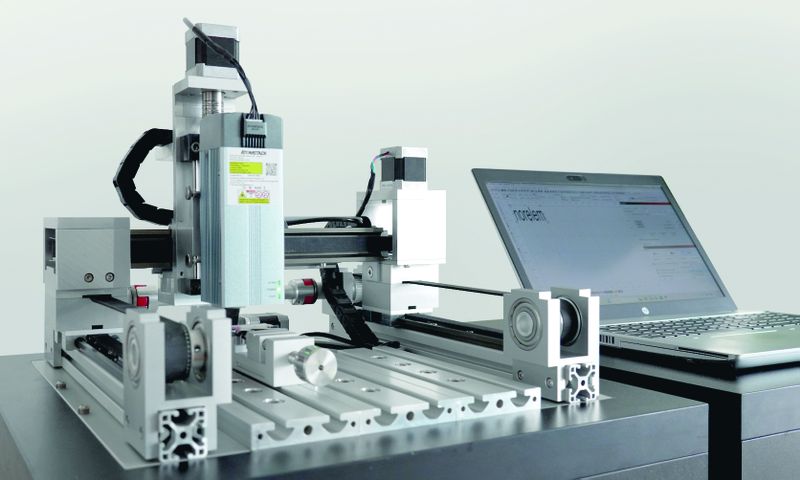 The laser engraving machine is controlled and operated via a separate user interface, such as a PC monitor. (Source: Norelem)