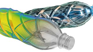 Mit Simulation entstehen stabile und lange haltbare Flaschen mit wenig Kunststoffmaterial. (Krones)