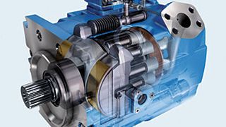 Die von Grund auf neu entwickelte Axialkolbenpumpe A11VO Baureihe 40 von Bosch Rexroth steigere die Produktivität der Arbeitshydraulik in Heavy-Duty-Anwendungen durch ein schnelleres Regelverhalten und eine höhere Stabilität in Load-Sensing-Systemen. (Bild: Bosch Rexroth)