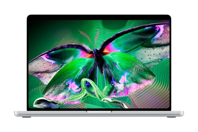 Das Touchdisplay des Macbook Pro mit PROLED XDR Display bietet Helligkeiten von bis zu 2.000 Nits und eine variable Bildwiederholrate von bis zu 120 Hz. (Bild: Apple)